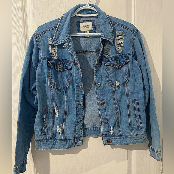 Forever 21 Jean jacket with destroy. - Picture 1 of 1